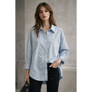 ANINE BING Blue Oversized Button Up Shirt Top  Women's Size Medium